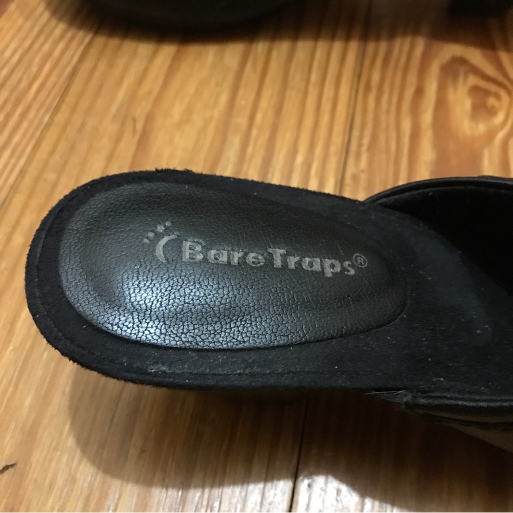 BareTraps Black Leather Buckle Mules, EUC, 9.5 - Picture 5 of 14